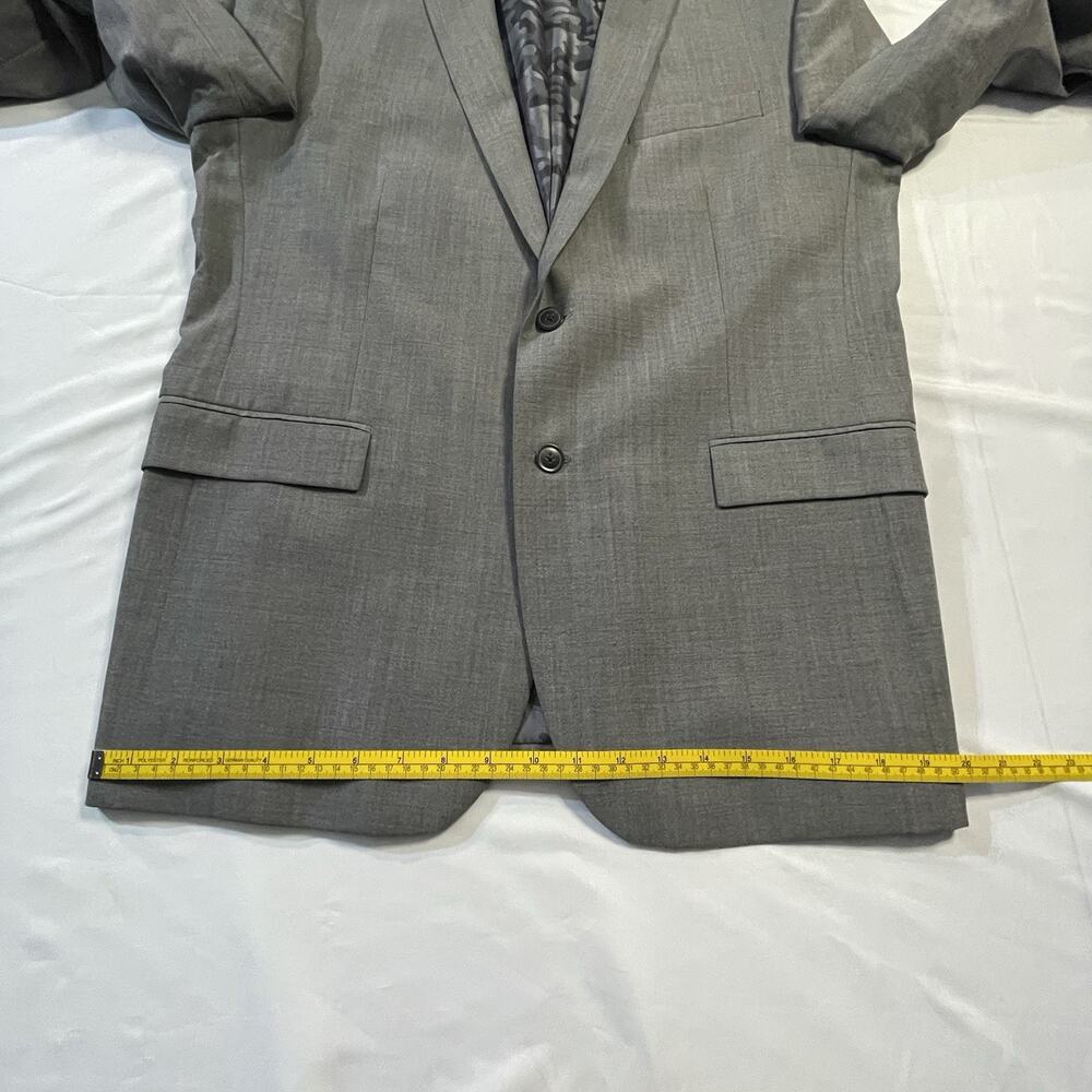 Joe Joseph Abboud Slim Fit 44R Gray Sharkskin Super 120s Wool Suit Jacket Camo - Picture 10 of 10